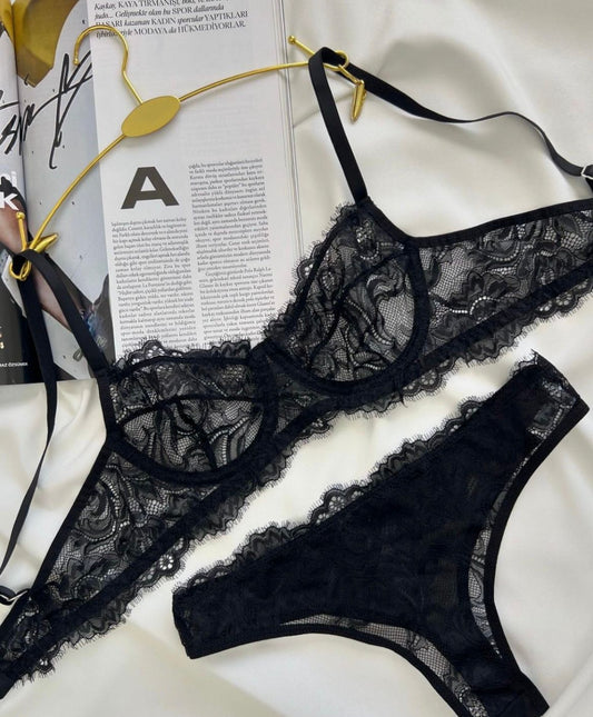 ELYRE SİYAH BRA SET